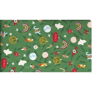 Hallmark Wrapping Paper Christmas Peace on Earth Ornaments Green 22.5 sq ft Roll